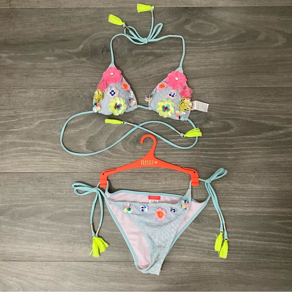 River Island 3d Flower Bikini